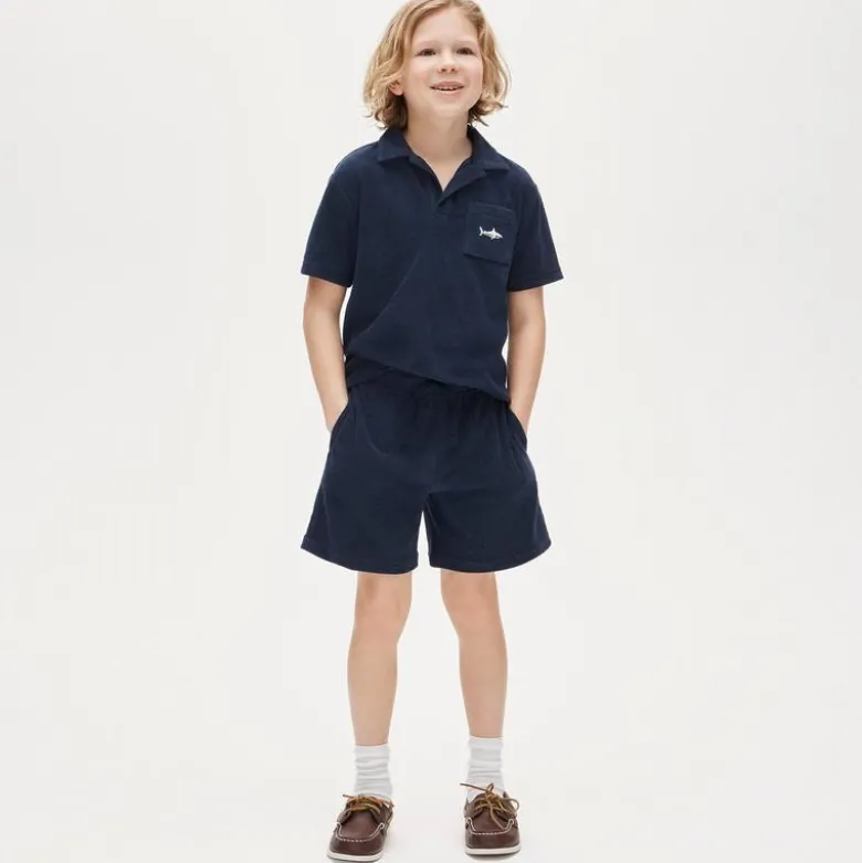 Kids' pull-on short in towel terry