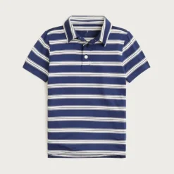 Kids' short-sleeve active polo shirt in stripe