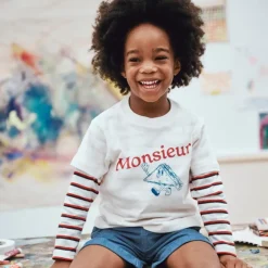 Kids' short-sleeve "Monsieur" graphic T-shirt