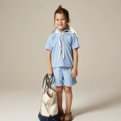 Kids' side-stripe pull-on short in towel terry