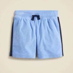 Kids' side-stripe pull-on short in towel terry
