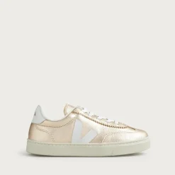 Kids' Veja™ volley metallic leather sneakers