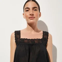 Lace-trim mini beach dress