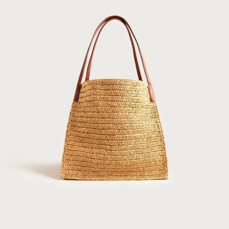 Large handknotted packable tote bag