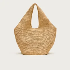 Large handknotted straw tote