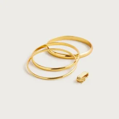 Layered metallic cuff bracelets set-of-three
