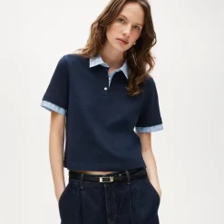Layered polo shirt in mariner cotton