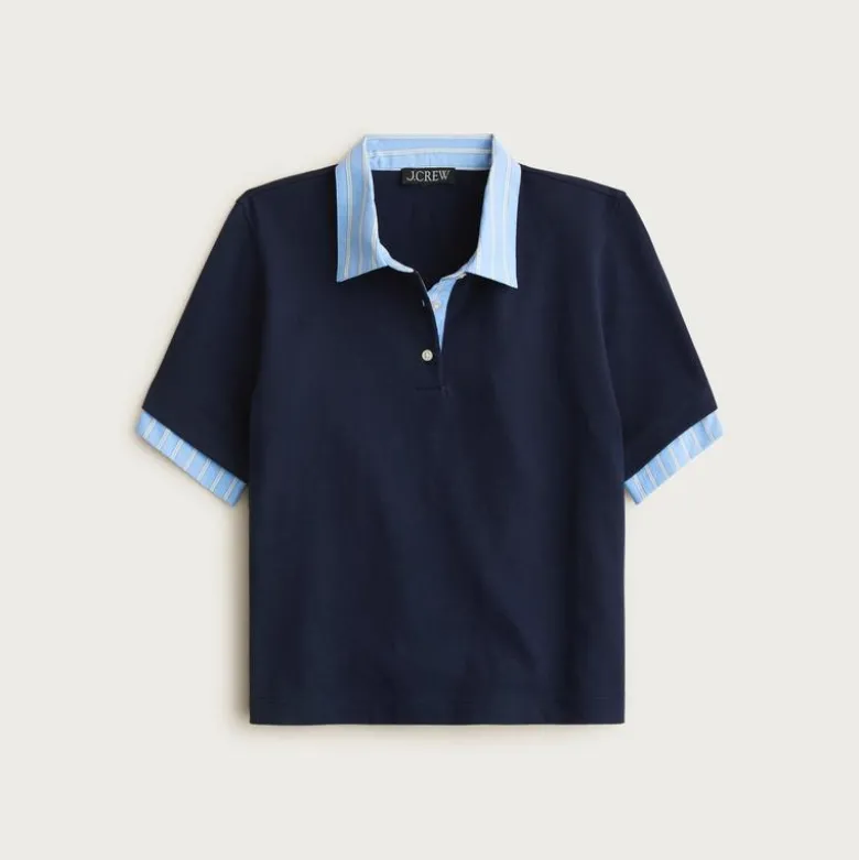 Layered polo shirt in mariner cotton