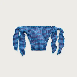 Lettuce-trim bikini bottom in gingham
