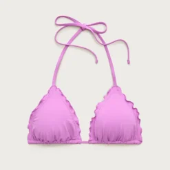 Lettuce-trim string bikini top