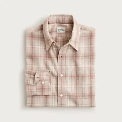 Linen-cotton blend shirt in shadow plaid