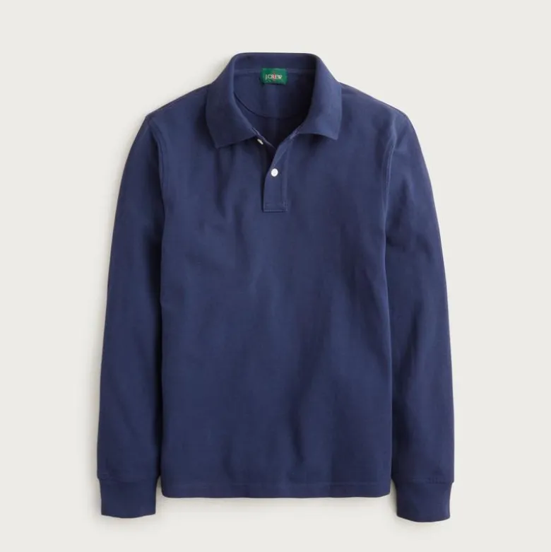 Long-sleeve classic piqué polo shirt