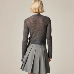 Loose-knit cardigan with floral embellishments
