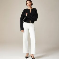 Lower-rise full-length slim-wide jean