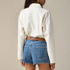 Low-rise denim short