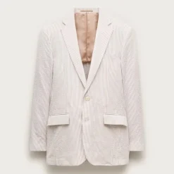 Ludlow Slim-fit suit jacket in cotton seersucker