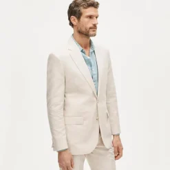 Ludlow Slim-fit suit jacket in Baird McNutt Irish cotton-linen blend
