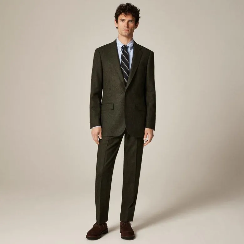 Ludlow Slim-fit suit jacket in English donegal wool tweed