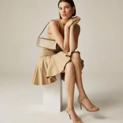 Made-in-Italy cage-toe heels in lizard-embossed leather