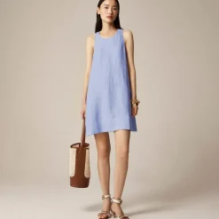 Maxine button-back dress in linen