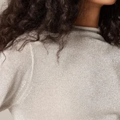 Metallic mockneck sweater