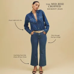 Mid-rise kickout jean