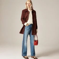 Mid-rise relaxed straight jean with suede stripe