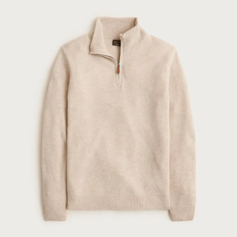 Midweight cashmere quarter-zip sweater