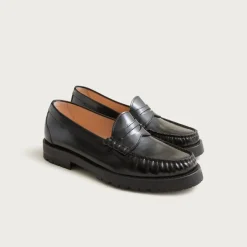 New Winona lug-sole penny loafers in Italian spazzolato leather