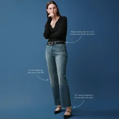 Nipped straight jean