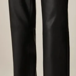 Nipped straight pant in faux leather