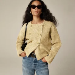Oversized double-faced metallic jacket