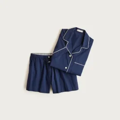 Pajama short set in end-on-end cotton