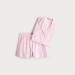 Pajama short set in end-on-end cotton