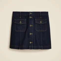 Patch-pocket denim mini skirt in Rinse wash