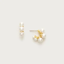 Pearl huggie earrings