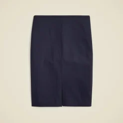 Pencil knee-length skirt in Italian bi-stretch wool blend