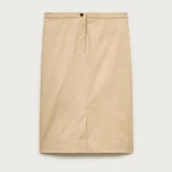 Pencil midi skirt in cotton poplin