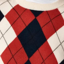 Perfect cashmere crewneck sweater in argyle