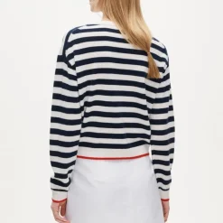 Perfect cashmere crewneck in mariner stripe