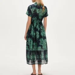 Petite Cerise shirt-dress in pineapple-print ramie