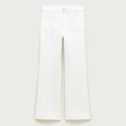 Petite Charley kickout cropped jean in super-stretch with patch pockets
