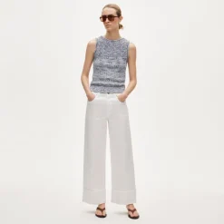 Petite Everyday wide-leg cuffed ankle jean in rigid