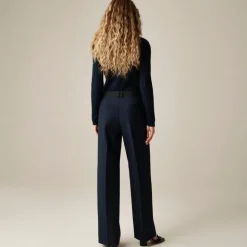 Petite relaxed-fit pleated pant in wool blend