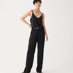 Petite straight-leg essential pant in luster crepe