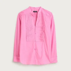 Pintuck top in cotton voile