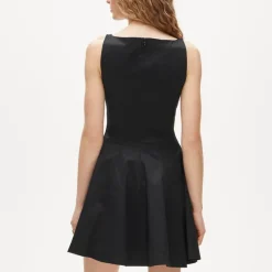 Pleated mini dress in chino