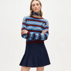 Pleated mini skirt in Gramercy linen blend