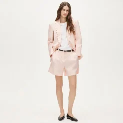 Pleated trouser short in Gramercy linen blend