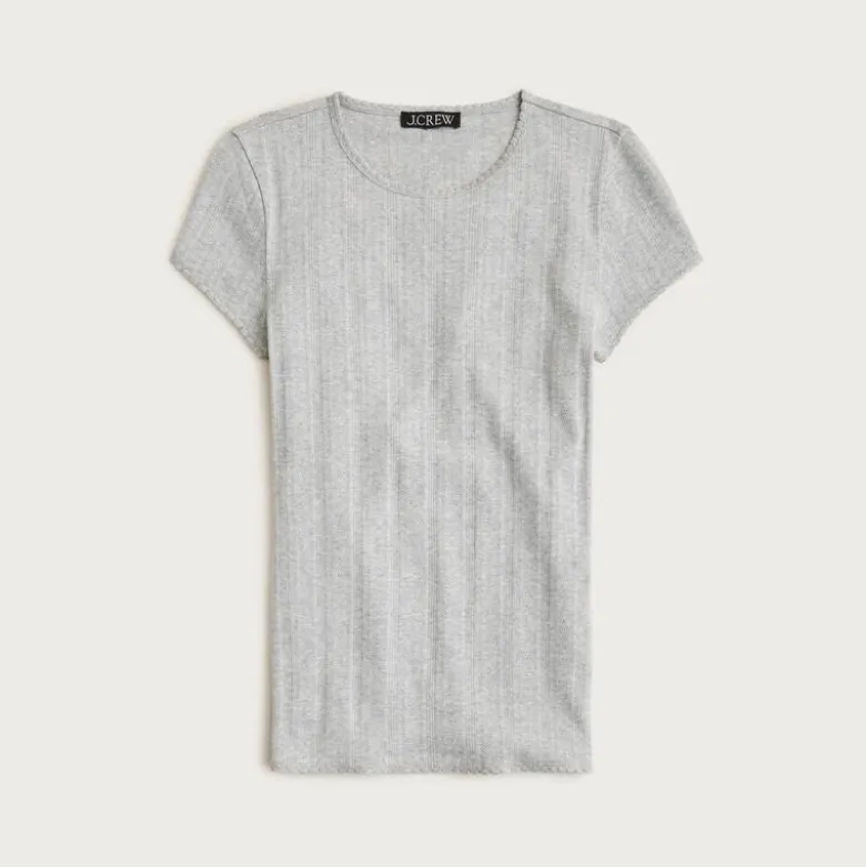 Pointelle short-sleeve T-shirt